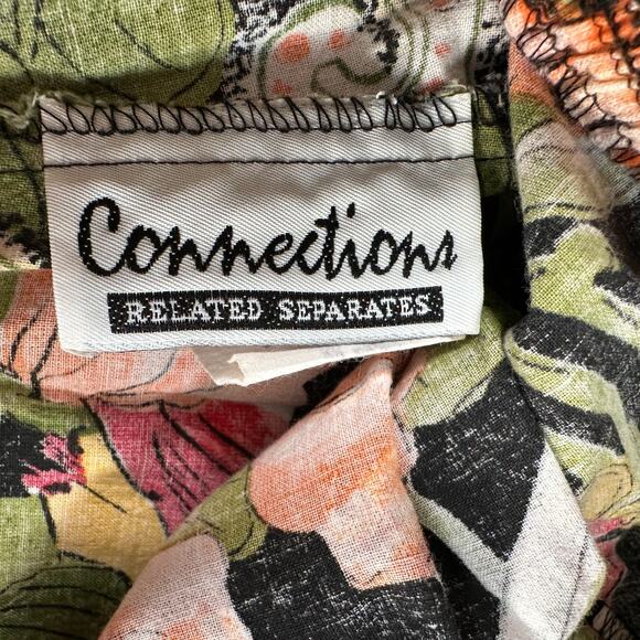 Vintage Connections Tropical Bird High Rise Shorts Women's Large 16/18 Elastic - Picture 4 of 7